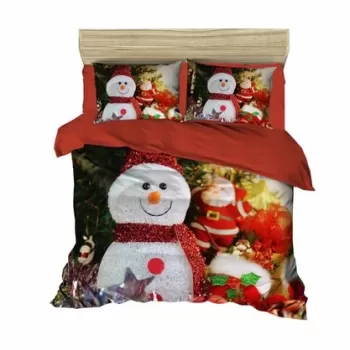 Lenjerie de pat dubla Xmas-433, Pearl Home, 3 piese, amestec bumbac, multicolor imagine