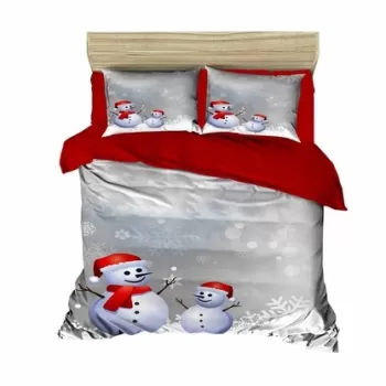 Lenjerie de pat dubla Xmas-438, Pearl Home, 3 piese, amestec bumbac, multicolor imagine