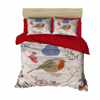 Lenjerie de pat dubla Xmas-457 Pearl Home, 3 piese, amestec bumbac, multicolor imagine