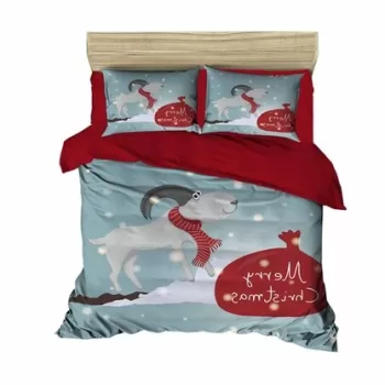 Lenjerie de pat dubla Xmas-468 Pearl Home, 3 piese, amestec bumbac, multicolor imagine