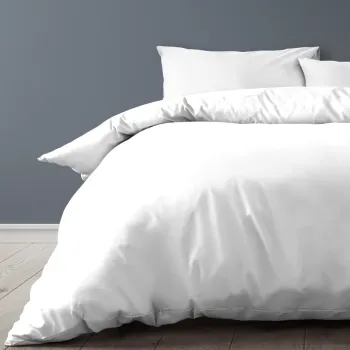 Lenjerie de pat Hotel Line, dubla, 200x220 cm, amestec bumbac, percal, 180 TC, alb imagine