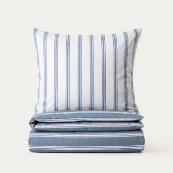 Lenjerie de pat King Size, Aris, Homla, 200x220 cm, 3 piese, microfibra din poliester, alb/albastru imagine