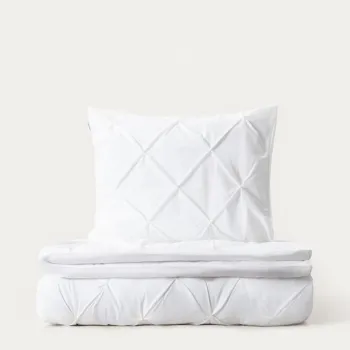 Lenjerie de pat King Size, Aurea, Homla, 200x220 cm, 3 piese, bumbac, alb imagine