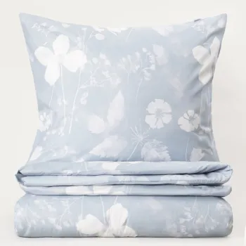 Lenjerie de pat King Size, Blossom, Homla, 3 piese, 200x220 cm, microfibra din poliester, albastru/alb imagine