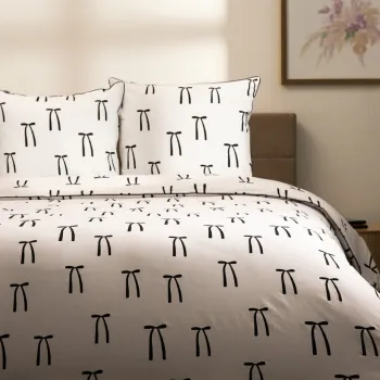 Lenjerie de pat King Size, Carnival, Homla, 3 piese, 200x220 cm, bumbac, alb/negru imagine