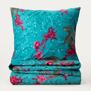 Lenjerie de pat King Size, Florelle, Homla, 200x220 cm, 3 piese, microfibra din poliester, multicolor imagine