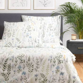 Lenjerie de pat King Size, Fore, Homla, 3 piese, 200x220 cm, bumbac, multicolor imagine