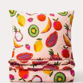 Lenjerie de pat King Size, Frutti, Homla, 200x220 cm, 3 piese, microfibra din poliester, multicolor imagine