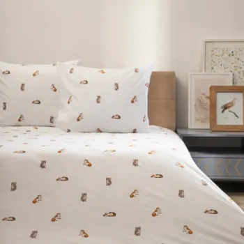 Lenjerie de pat King Size, Gattino, Homla, 3 piese, 200x220 cm, microfibra din poliester, alb imagine