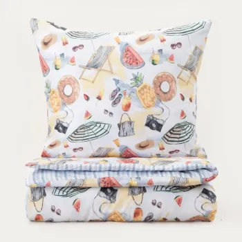 Lenjerie de pat King Size, Playa, Homla, 200x220 cm, 3 piese, microfibra din poliester, multicolor imagine