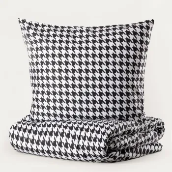 Lenjerie de pat King Size, Rebeka, Homla, 3 piese, 200x220 cm, bumbac, alb/negru imagine