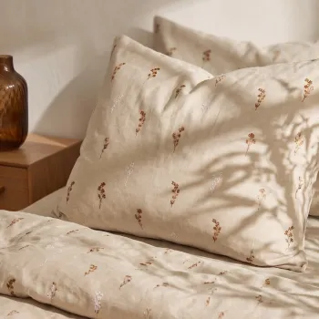 Lenjerie de pat King Size, Rem, Homla, 200x220 cm, 3 piese, microfibra din poliester, bej imagine