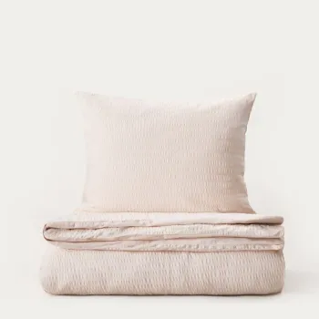 Lenjerie de pat King Size, Retie, Homla, 200x220 cm, 3 piese, bumbac, bej imagine