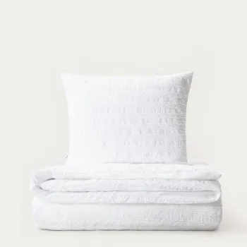 Lenjerie de pat King Size, Reya, Homla, 200x220 cm, 3 piese, microfibra din poliester, alb imagine