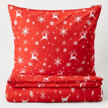 Lenjerie de pat King Size, Rusa, Homla, 200x220 cm, 3 piese, microfibra din poliester, rosu imagine