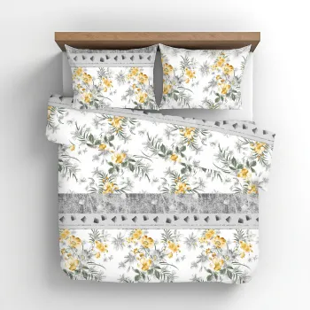 Lenjerie de pat pentru 2 persoane, Spring, Bedora, 6 piese, 200x220, microfibra, multicolor imagine