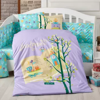 Lenjerie de pat pentru copii 4 piese, Dream Clock, Hobby, Bumbac Poplin imagine