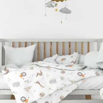Lenjerie de pat pentru copii, Jungle, Wheeppo, Bumbac Ranforce imagine