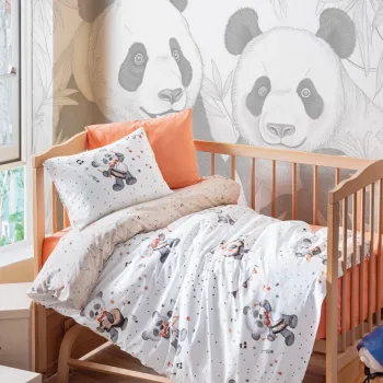 Lenjerie de pat pentru copii, Musico - Orange, Cotton Box, Bumbac Ranforce imagine