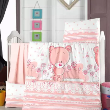 Lenjerie de pat pentru copii, Pinky, Patik, Bumbac Ranforce imagine