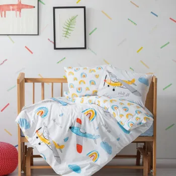 Lenjerie de pat pentru copii, Sky - Blue, Cotton Box, Bumbac imagine