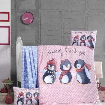 Lenjerie de pat pentru copii, Victoria, Best Friends, 4 piese, 100% bumbac ranforce, multicolor imagine