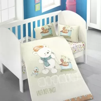 Lenjerie de pat pentru copii, Victoria, Kis Masali, 4 piese, 100% bumbac ranforce, multicolor imagine