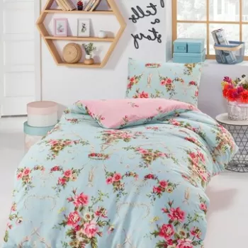 Lenjerie de pat pentru o persoana 2 piese, Alanur, Eponj Home, 65% Bumbac/35% Poliester imagine