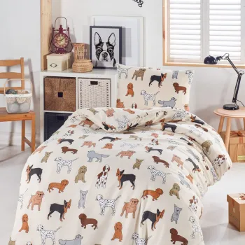 Lenjerie de pat pentru o persoana 2 piese, Havhav, Eponj Home, 65% bumbac/35% poliester imagine