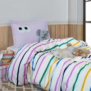 Lenjerie de pat pentru o persoana 2 piese, L'essentiel Maison, Funny, Lila imagine