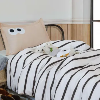 Lenjerie de pat pentru o persoana 2 piese, L'essentiel Maison, Funny, Maro imagine