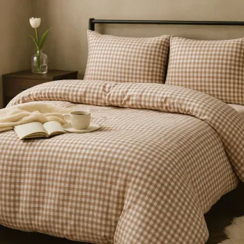 Lenjerie de pat pentru o persoana 2 piese, L'essentiel Maison, Petibor, Bej imagine