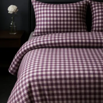 Lenjerie de pat pentru o persoana 2 piese, L'essentiel Maison, Petibor, Mov pruna imagine