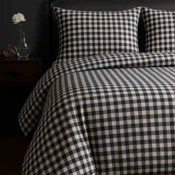 Lenjerie de pat pentru o persoana 2 piese, L'essentiel Maison, Petibor, Negru / Alb / imagine