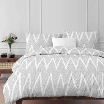 Lenjerie de pat pentru o persoana 2 piese, Olivia - Grey, Eponj Home, 65% bumbac/35% poliester imagine