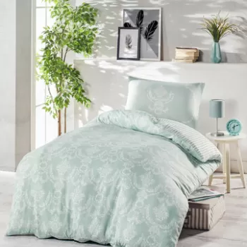 Lenjerie de pat pentru o persoana 2 piese, Pure, EnLora Home, 65% Bumbac/35% Poliester imagine