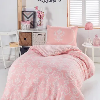 Lenjerie de pat pentru o persoana 2 piese, Pure, EnLora Home, 65% bumbac/35% poliester imagine