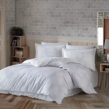 Lenjerie de pat pentru o persoana, 3 piese, 160x220 cm, 100% bumbac poplin, Hobby, Rachel, gri imagine