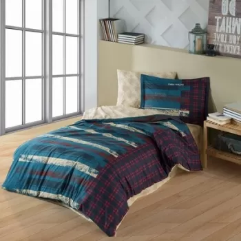 Lenjerie de pat pentru o persoana, 3 piese, 160x220 cm, 100% bumbac poplin, Hobby, Vivaldi, verde imagine