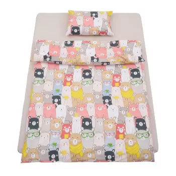 Lenjerie de pat pentru o persoana Animals, Heinner Home, 150x200 cm, bumbac, multicolor imagine