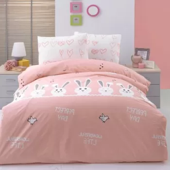 Lenjerie de pat pentru o persoana, Bunny Kids, Life Style, Bumbac Ranforce imagine