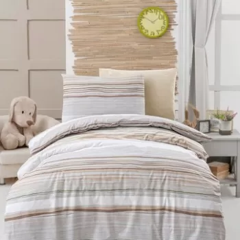 Lenjerie de pat pentru o persoana, Cream Young, Life Style, Bumbac Ranforce imagine