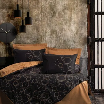 Lenjerie de pat pentru o persoana, Dawn - Copper, Cotton Box, Bumbac Ranforce imagine