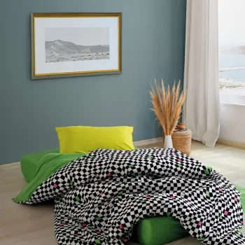 Lenjerie de pat pentru o persoana, Dazzle - Green, Cozy Home, Bumbac Ranforce imagine