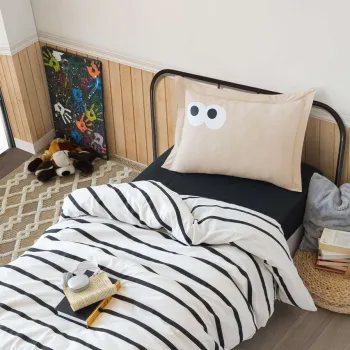 Lenjerie de pat pentru o persoana (DE), 2 piese, L'essentiel Maison, Funny, Maro imagine