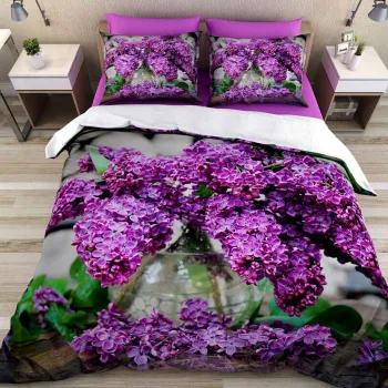 Lenjerie de pat pentru o persoana (DE), 2 piese, L'essentiel Maison, Lavender, Bumbac;Poliester, Mov / Verde / Gri imagine