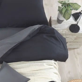 Lenjerie de pat pentru o persoana (DE), 2 piese, L'essentiel Maison, Mix, Negru / Fume imagine