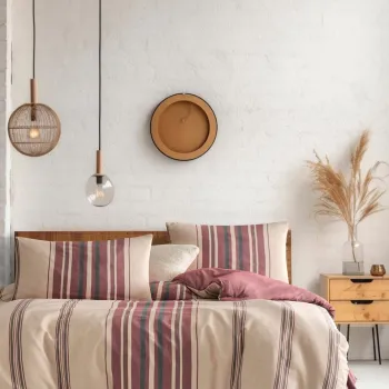 Lenjerie de pat pentru o persoana (DE), 2 piese, L'essentiel Maison, Rome, Bumbac;Poliester, Rosu Claret / Bej imagine