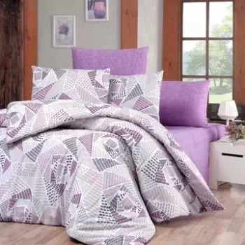 Lenjerie de pat pentru o persoana (DE), 2 piese, Montana - Lilac, Victoria, 65% bumbac/35% poliester imagine