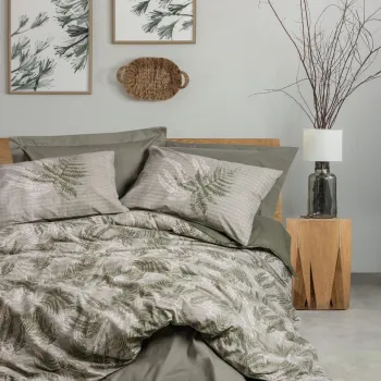 Lenjerie de pat pentru o persoana (DE), L'essentiel Maison, Frond, Kaki imagine